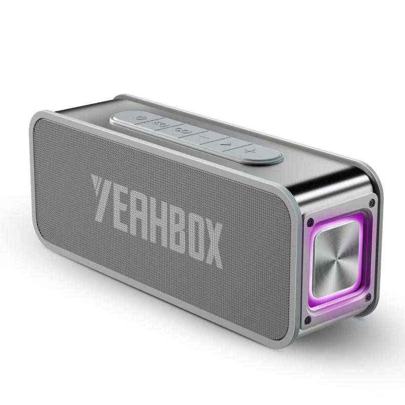 Yeahbox 50W Bluetooth Speaker, IPX6 Waterproof Speaker, Support Bluetooth / Aux / TF Card / U Disk Input, Wireless Speaker with RGB Light TWS Pairing for Home / Outdoor / Travel / Phone / Laptop / Mp3
