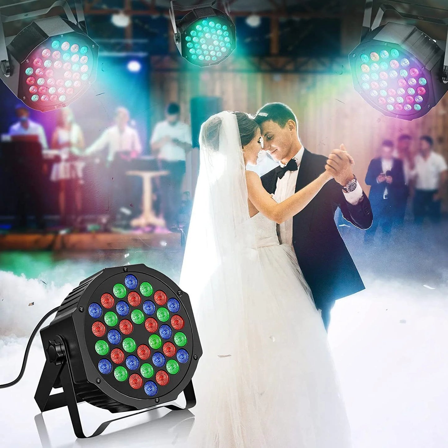 2 Pack Stage Lights 36 LED Par Lights with Wireless Remote Sound Activated DMX Control for DJ Party Effect Lighting