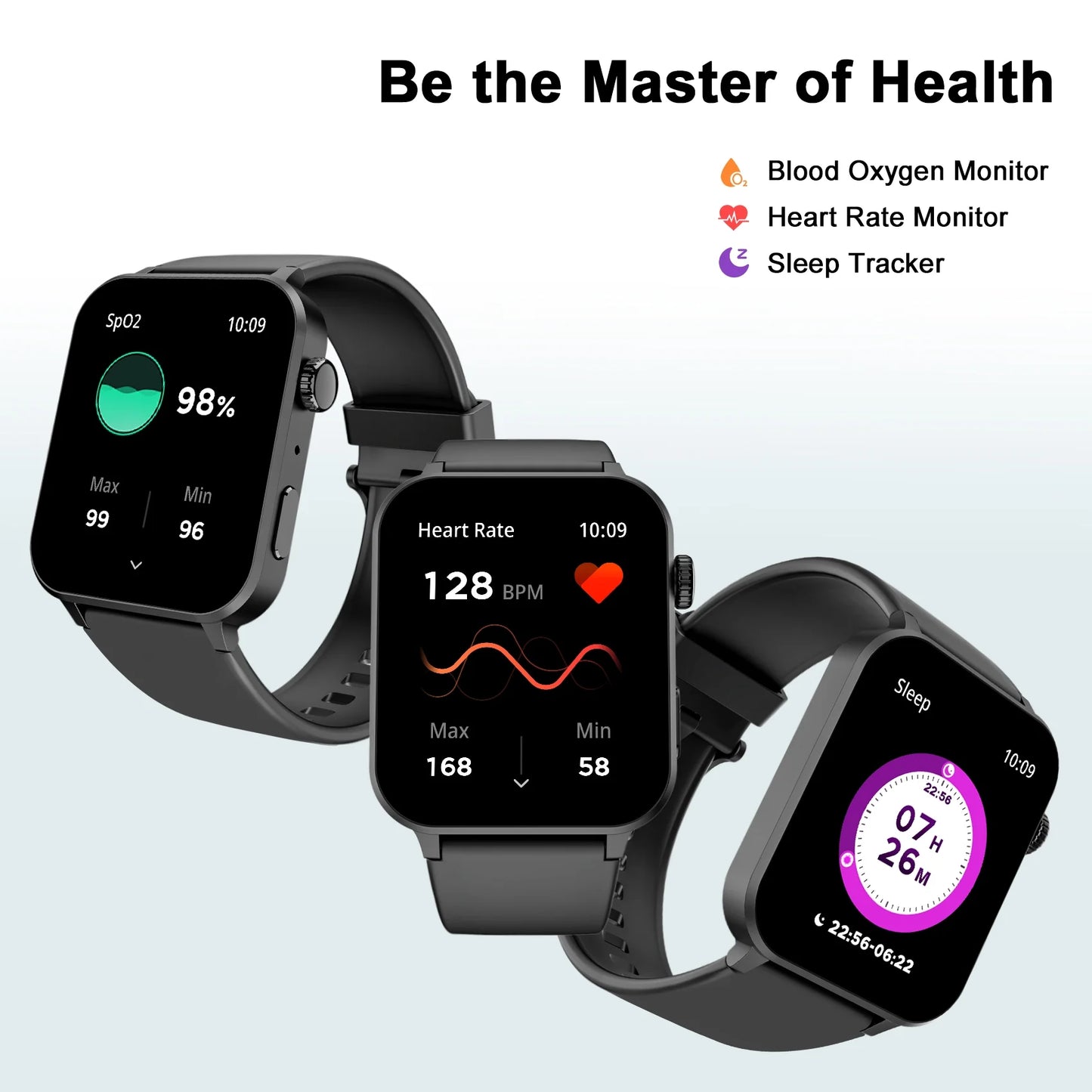 Smart Watch Fits for Android Iphone,Ip68 Waterproof,With Bluetooth Call(Answer/Make Calls) for Women Men 1.83" HD Screen Fitness Watch with AI Voice,Black