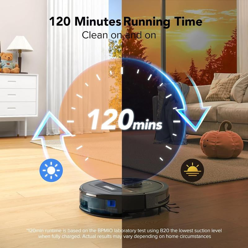 Smart Robot Vacuum and Mop | 5500Pa Suction, Lidar Nav, Alexa & App Control, 120-Min Runtime, Deep Clean Floors & Carpets, Hands-Free & Pet-Friendly