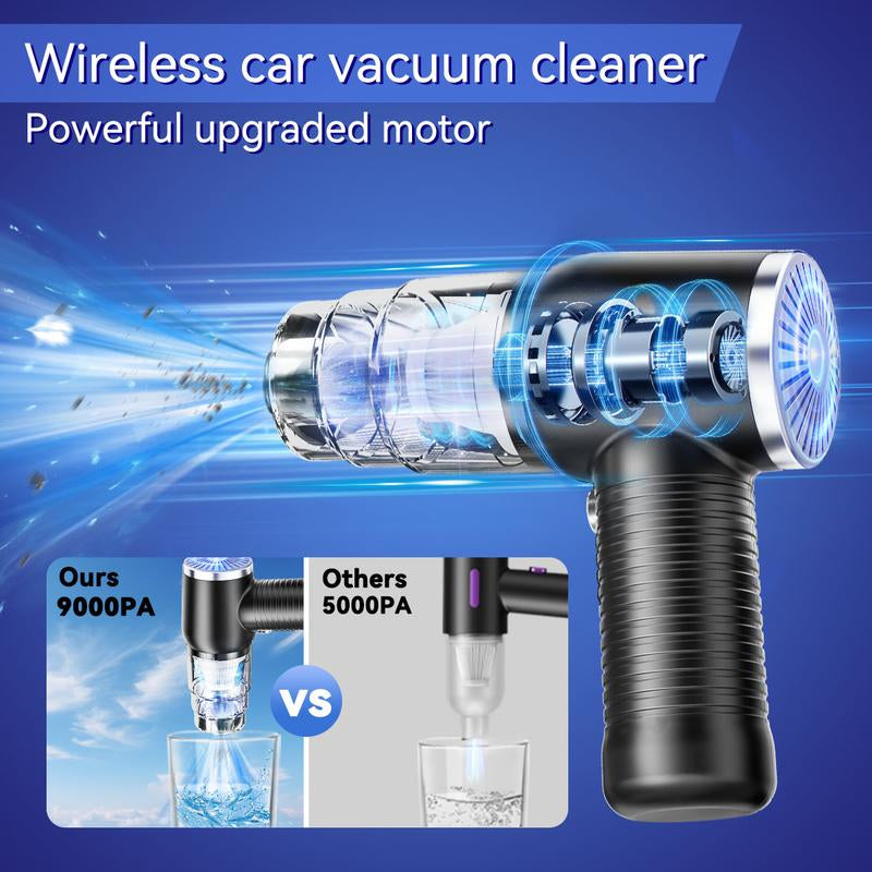 2-In-1 Handheld Cordless Home Vacuum Cleaner, Car Cordless Vacuum Cleaner, Powerful Suction Handheld Cordless Vacuum Cleaner for Home, Car and Desktop Cleaning
