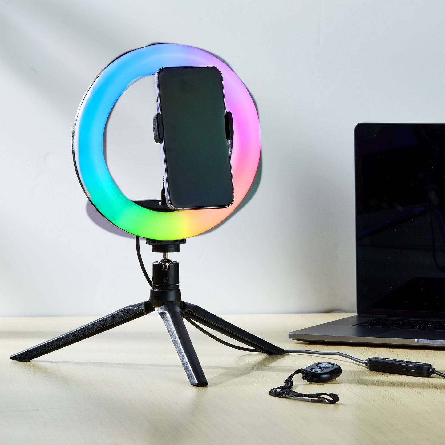 8" Tabletop RGB Ring Light with Tripod