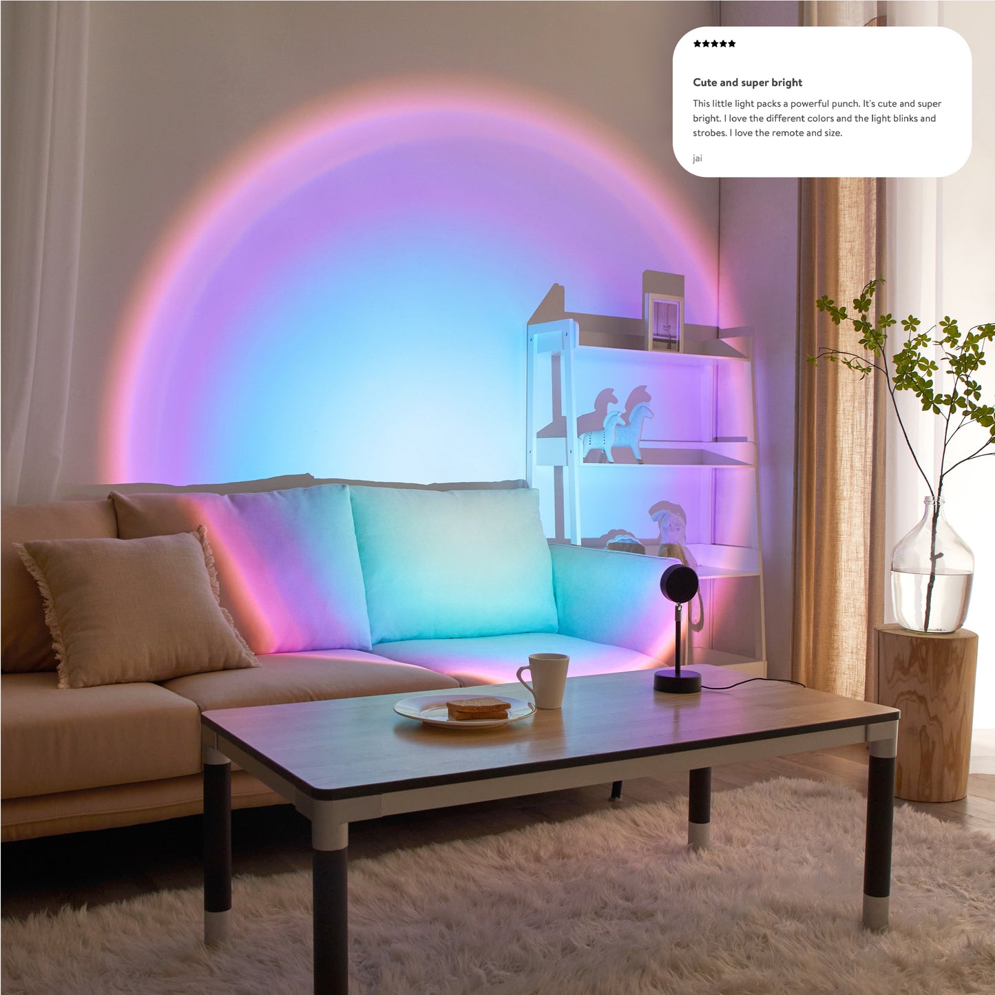 Color Changing LED Sunset Projector Lamp, 10.23" H, Multi-Color Options