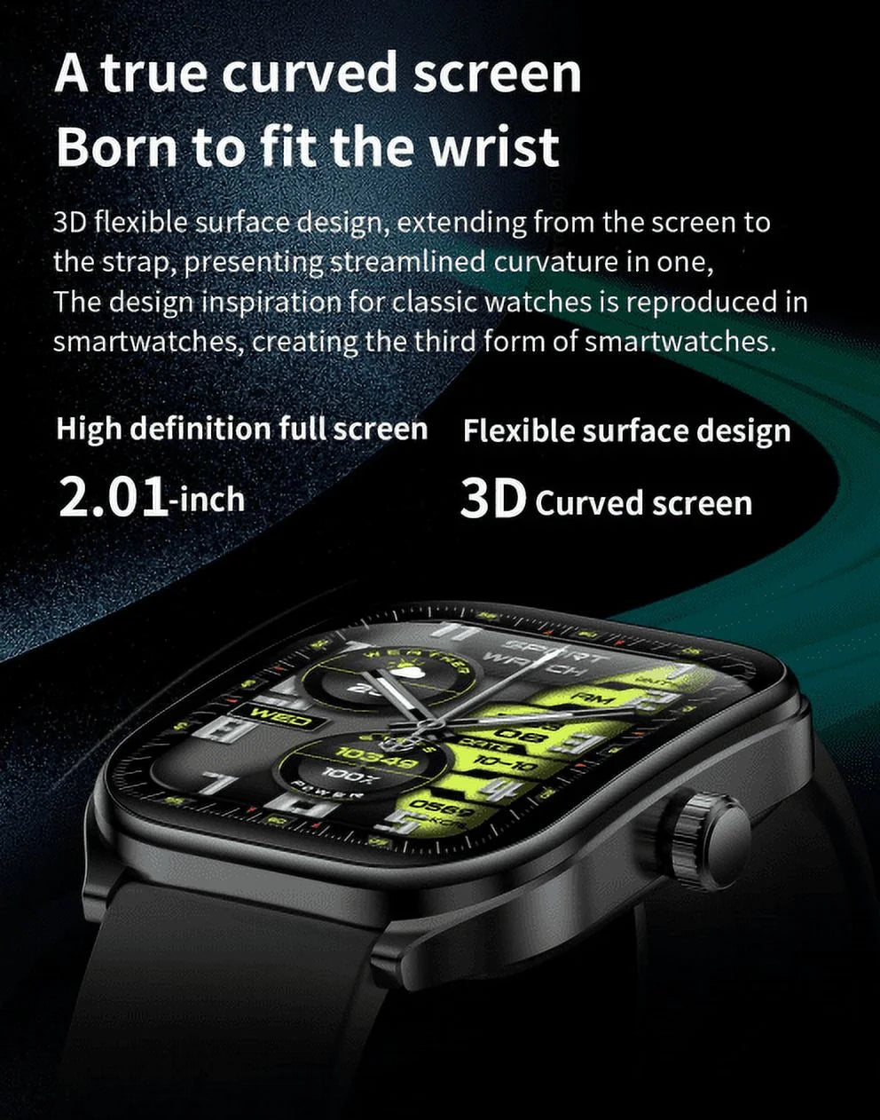 Smart Watch for Women Men(Call Answer/Dial),2.01'' Touch Screen Smartwatch for Android Iphone Compatible,Fitness Tracker,Silver