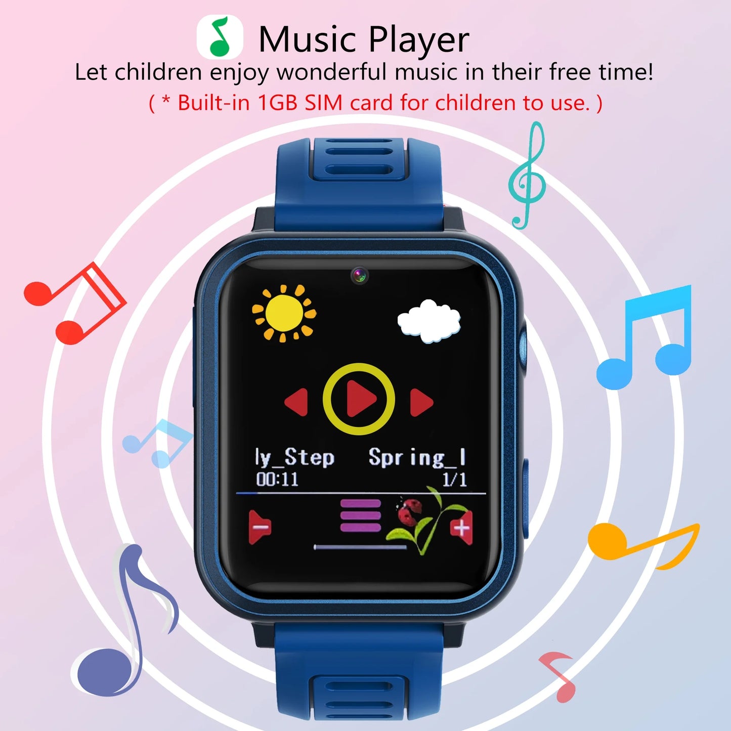 Smart Watch for Kids, Kids Smartwatch with Multifunctions 24 Puzzle-Games Camera Music Vedio Pedometer Record,Birthday Gift for Age 3-12 Boys Girls,Sapphire-Blue