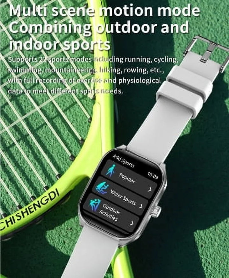 Smart Watch for Women Men(Call Answer/Dial),2.01'' Touch Screen Smartwatch for Android Iphone Compatible,Fitness Tracker,Silver