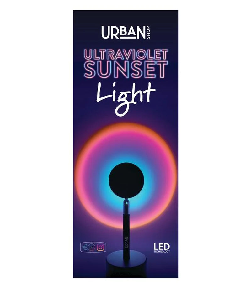Ultra Violet LED Sunset Projector Lamp, Multicolor Ombre, 10.23" H