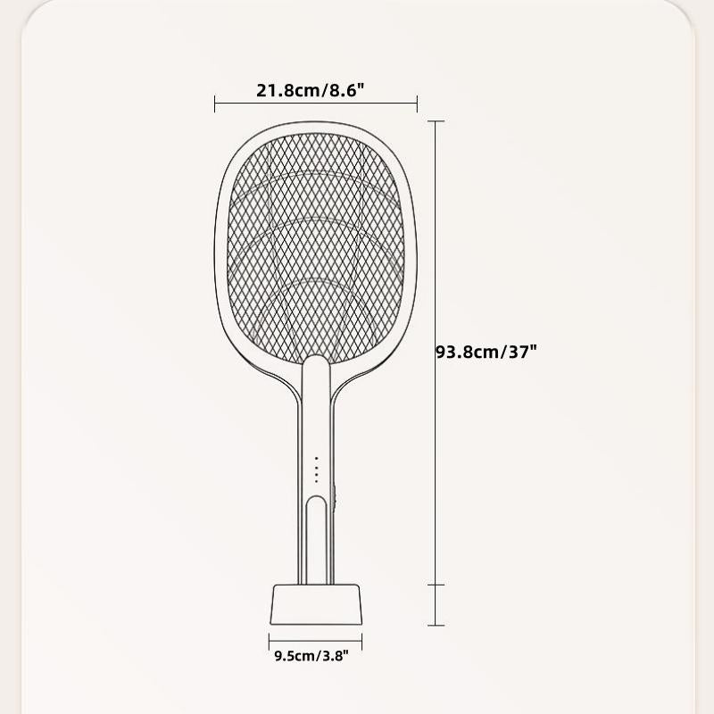 Portable Electric Mosquito Swatter, USB Rechargeable Insect Trap, Mosquito Insecticide, Physically Safe and Harmless, Used to Kill Mosquitoes, Insects and Flies, with a Base Suitable for Rooms, Homes, Offices and Camping