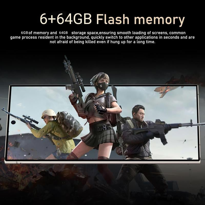 Portable Smartphone, 6.8 Inch Dual SIM Dual Standby 6GB Running Memory 64GB Storage 8MP+20MP Camera Phone, GPS, Wifi, Bluetooth-Compatible Phone