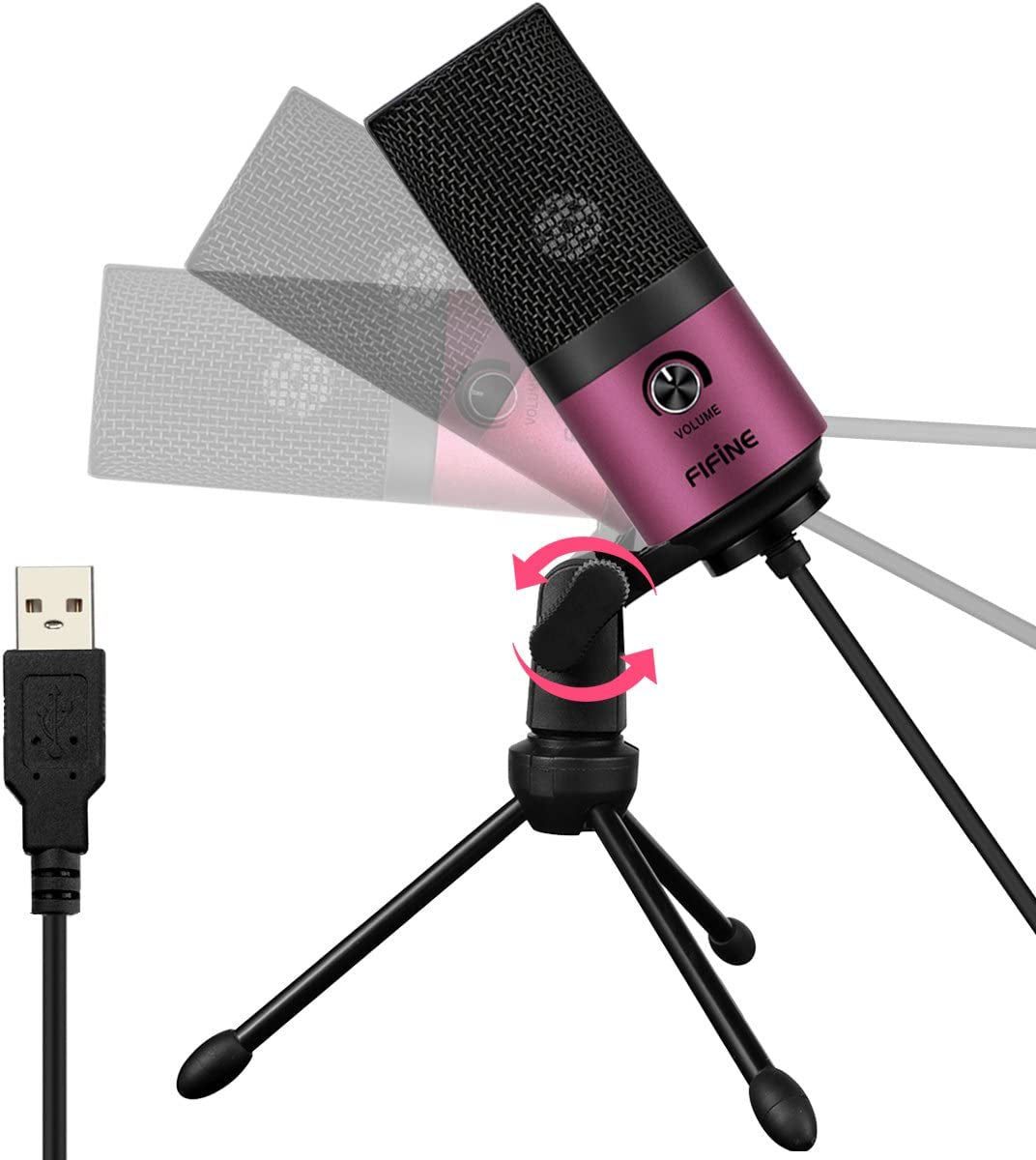 USB Podcast Condenser Microphone Recording on Laptop, No Need Sound Card Interface and Phantom Power-K669