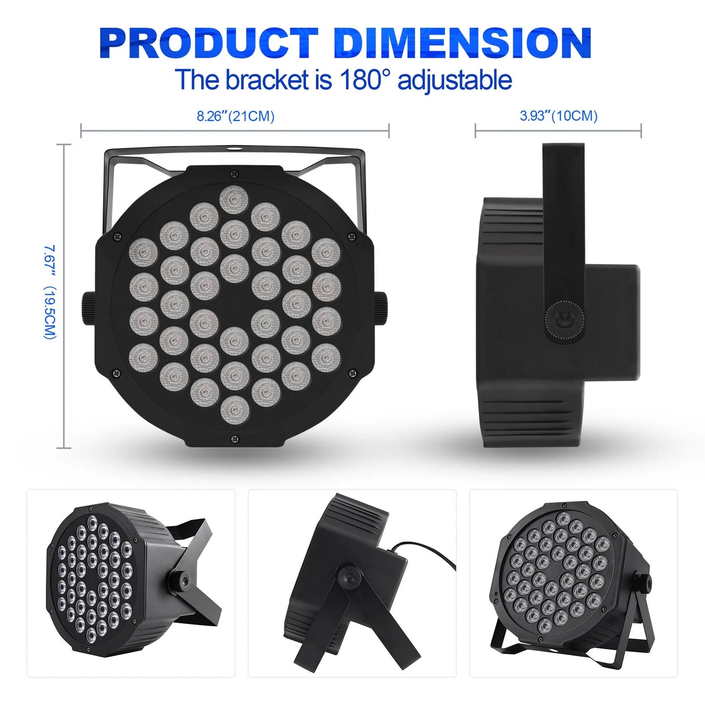 2 Pack Stage Lights 36 LED Par Lights with Wireless Remote Sound Activated DMX Control for DJ Party Effect Lighting