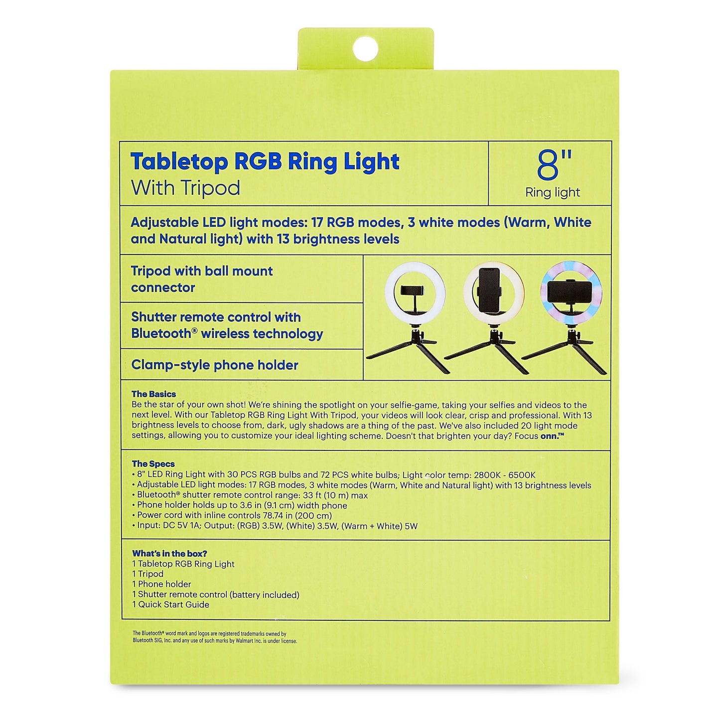 8" Tabletop RGB Ring Light with Tripod