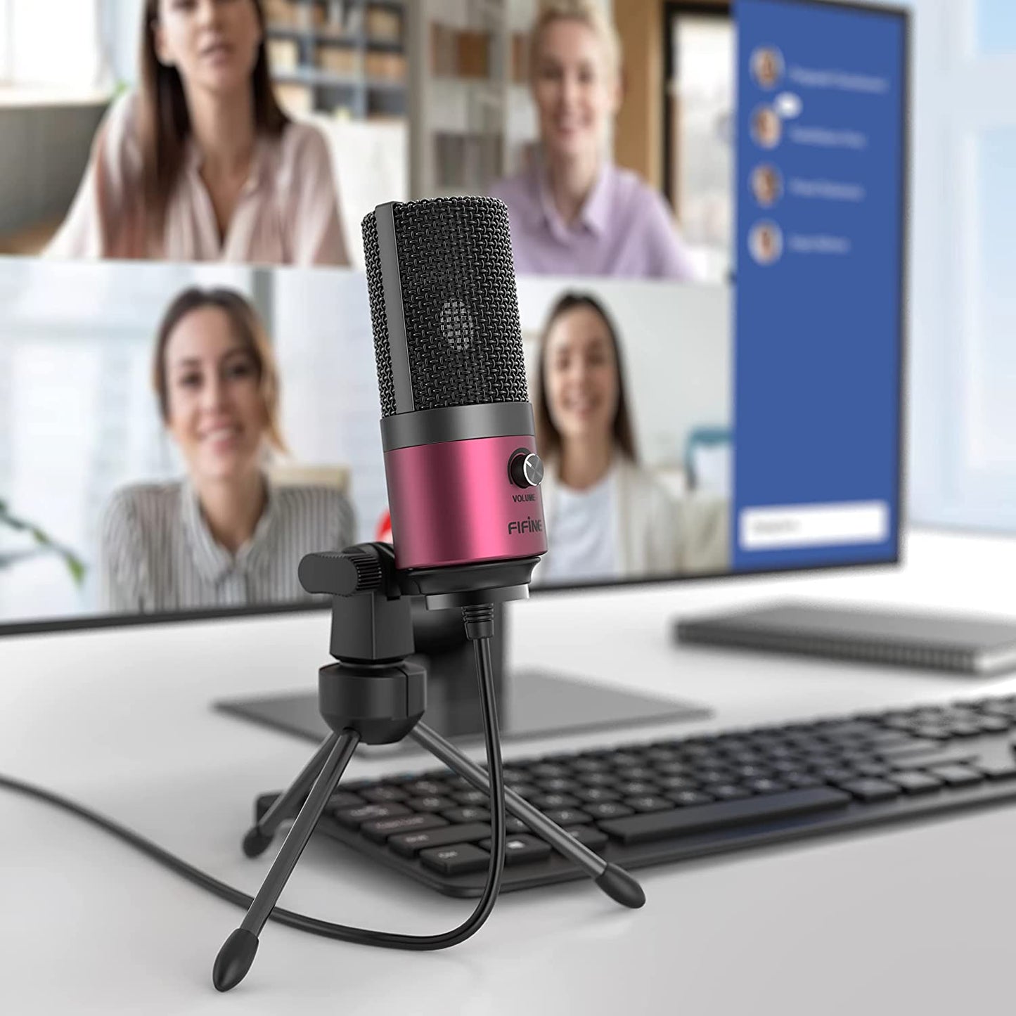 USB Podcast Condenser Microphone Recording on Laptop, No Need Sound Card Interface and Phantom Power-K669