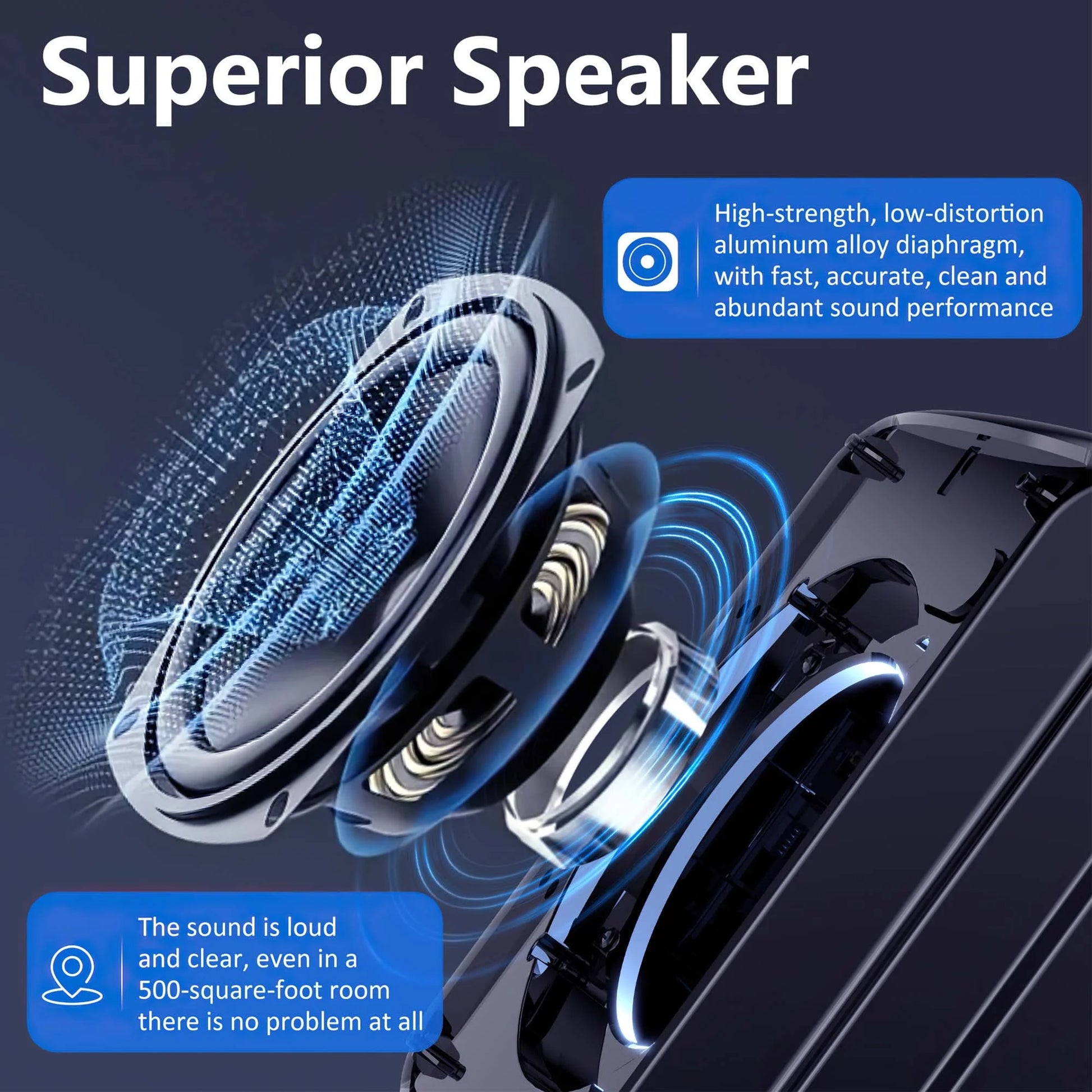 Portable Bluetooth Speaker with Microphone, LED Lighting, Wireless Party Speaker, AUX Input, USB, TF Card, D13