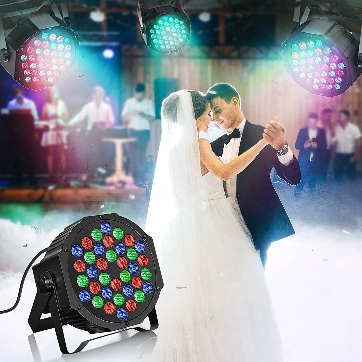 2 Pack Stage Lights 36 LED Par Lights with Wireless Remote Sound Activated DMX Control for DJ Party Effect Lighting