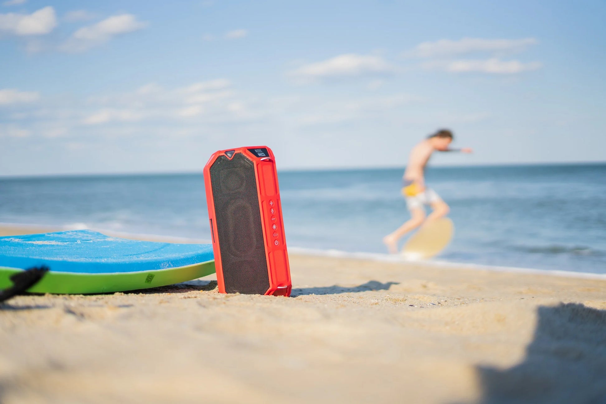 Hydrashock Everythingproof Portable Wireless Bluetooth Speaker, Red, 20 Hrs Playtime, IP67 Waterproof, LED Lights
