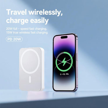 Magnetic Wireless Powerbank 5000Mah/10000Mah Portable Fast Charging PD 20W for Iphone 16/15/14/13/12 Plus/Pro Max/Pro Compact USB Type-C Travel Charger