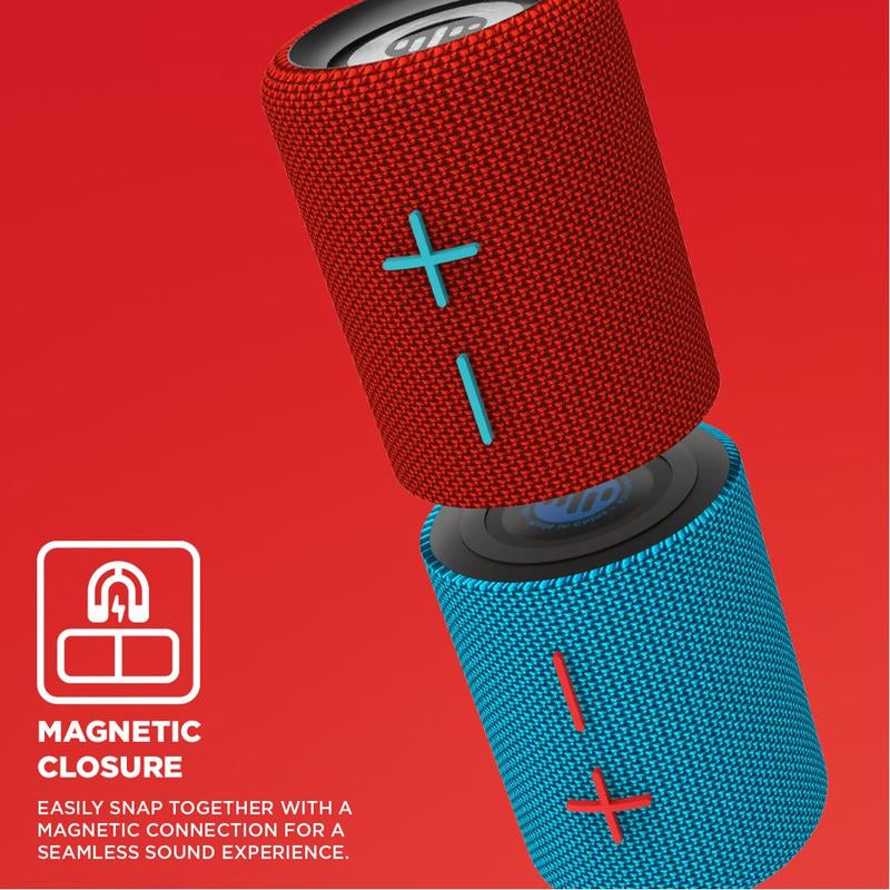 Portable Mini Speaker Magnetic 2-In-1 Bluetooth Wireless Speaker with 2400Mah Battery Long-Lasting Playtime FM Radio TWS Pairing Compact & Stylish Design