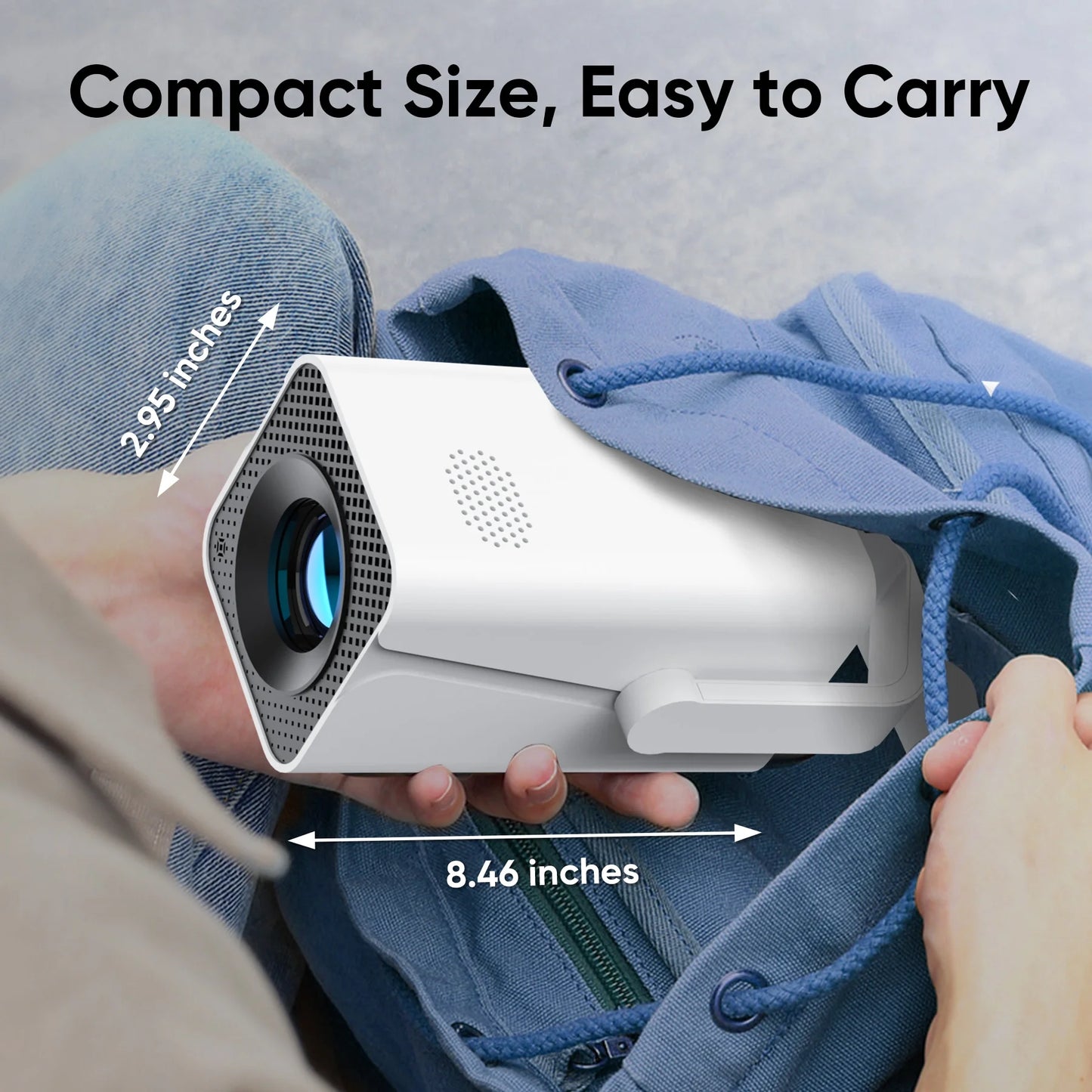 [Built-In Apps]  Mini Projector with Wifi and Bluetooth, HD 1080P Video Smart Projector with Android System