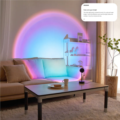 Ultra Violet LED Sunset Projector Lamp, Multicolor Ombre, 10.23" H