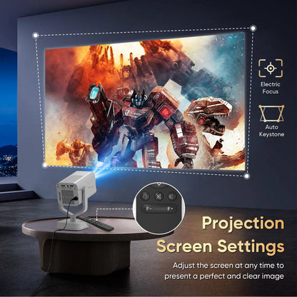 [Built-In Apps]  Mini Projector with Wifi and Bluetooth, HD 1080P Video Smart Projector with Android System