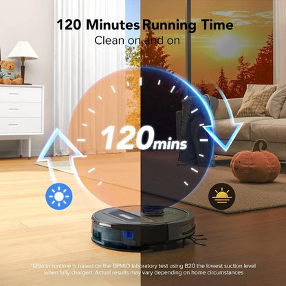 Smart Robot Vacuum and Mop | 5500Pa Suction, Lidar Nav, Alexa & App Control, 120-Min Runtime, Deep Clean Floors & Carpets, Hands-Free & Pet-Friendly
