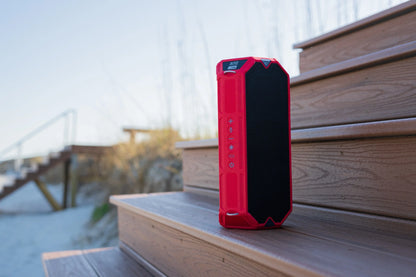 Hydrashock Everythingproof Portable Wireless Bluetooth Speaker, Red, 20 Hrs Playtime, IP67 Waterproof, LED Lights
