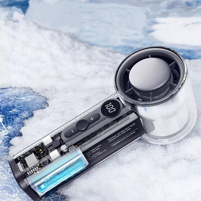 High Speed Cooling Mini Portable Fan, USB Rechargeable Handheld Fan with LED Display, 3000Mah Long-Lasting Battery