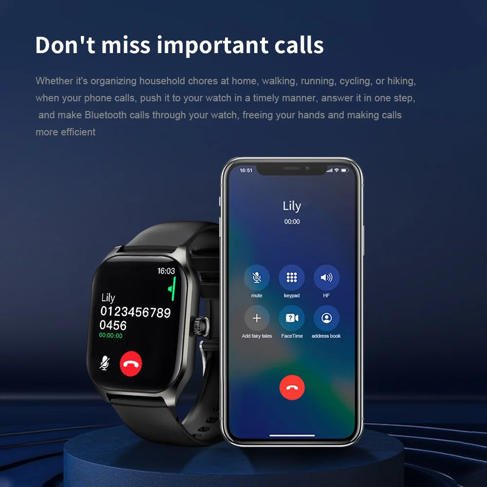 Smart Watches for Women(Call Receive/Dial),2.01'' Larger HD Touch Bluetooth Call and Message Notification Watch,Smartwatch for Android Ios