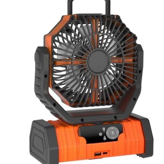 EEIFO Outdoorcool 3-In-1 Power Fan with 40000Mah Battery, 360° Rotation, 3 Light Modes, & USB Desk Fan - Orange