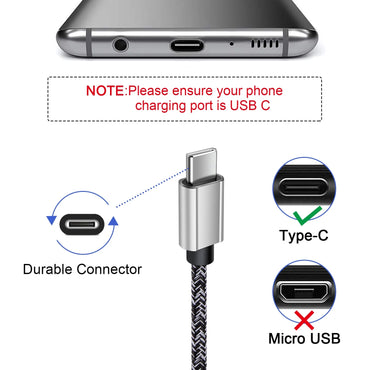 USB C to USB C Cable 6Ft, 3PACK Charging Cable 6Ft USBC Type C Fast Charging Cord Charger Compatible with Android Samsung Charger Type C