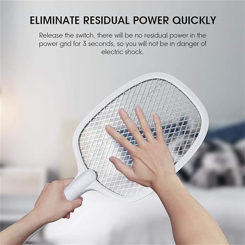 Portable Electric Mosquito Swatter, USB Rechargeable Insect Trap, Mosquito Insecticide, Physically Safe and Harmless, Used to Kill Mosquitoes, Insects and Flies, with a Base Suitable for Rooms, Homes, Offices and Camping
