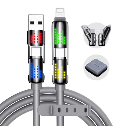 【Tiktokshopbacktoschool】New - MAGIC JOHN 4-In-1 Charging Cable, Super Fast 240W Charging with RGB Light