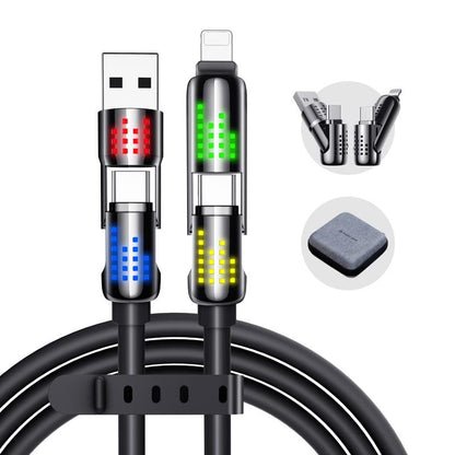 【Tiktokshopbacktoschool】New - MAGIC JOHN 4-In-1 Charging Cable, Super Fast 240W Charging with RGB Light