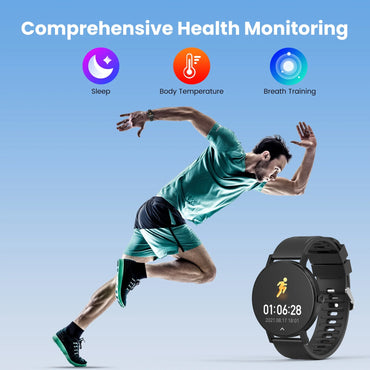 Smart Watch, 1.43" Touch Screen Smartwatch for Women Men, IP68 Waterproof Fitness Tracker Bluetooth 5.3, Compatible with Android & Ios, Black