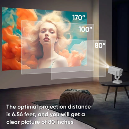 [Built-In Apps]  Mini Projector with Wifi and Bluetooth, HD 1080P Video Smart Projector with Android System