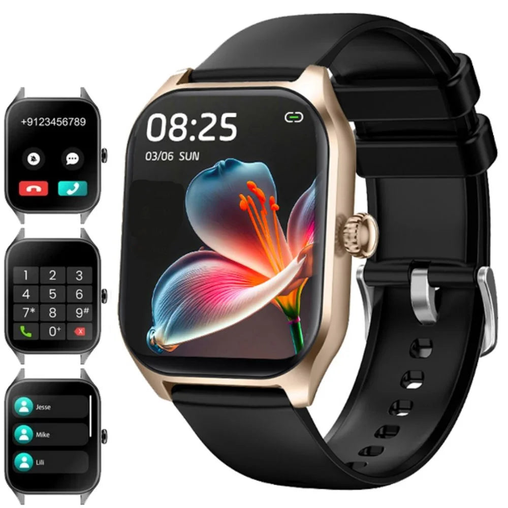 Smart Watches for Women(Call Receive/Dial),2.01'' Larger HD Touch Bluetooth Call and Message Notification Watch,Smartwatch for Android Ios