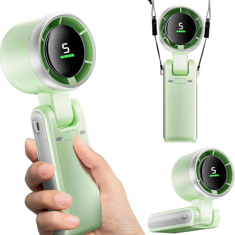 Portable Handheld Turbo Fan, 5 Gear Wind,4000Mah Battery Operated, up to 10 Working Hours, 3 in 1 Hand Fan Rechargeable with Air Turbo Tech Cooling Fan for Outdoor Activities, Travel, Working Summer Travel Must-Haves Tiktokshopbacktoschool
