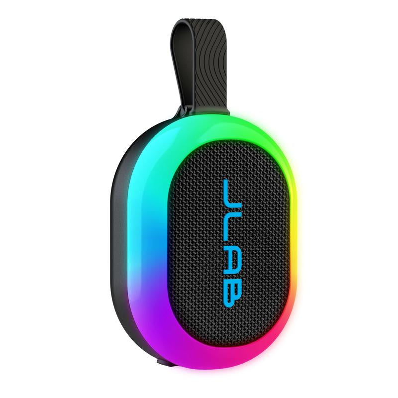 Jlab Pop Party Ultra-Portable Bluetooth Speaker with 5W Driver, 8+ Hours Playtime, RGB Lighting, & IPX5 Waterproofing - Audio