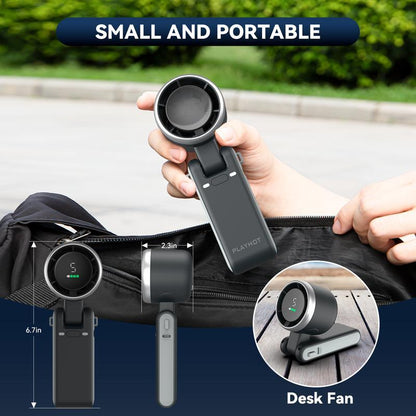 Portable Handheld Turbo Fan, 5 Gear Wind,4000Mah Battery Operated, up to 10 Working Hours, 3 in 1 Hand Fan Rechargeable with Air Turbo Tech Cooling Fan for Outdoor Activities, Travel, Working Summer Travel Must-Haves Tiktokshopbacktoschool