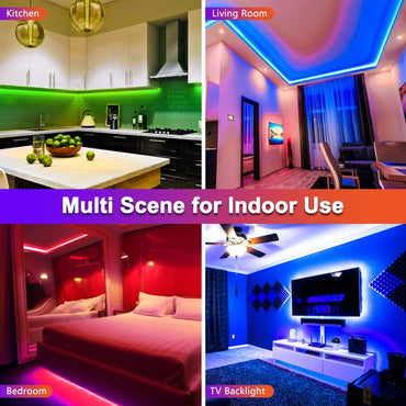 LED Light Strip, 32.8Ft 10M RGB LED Light Strip Color Changing 3528 600 Leds with 44 Keys IR Remote for Home, Bedroom, Kitchen, Home Decoration