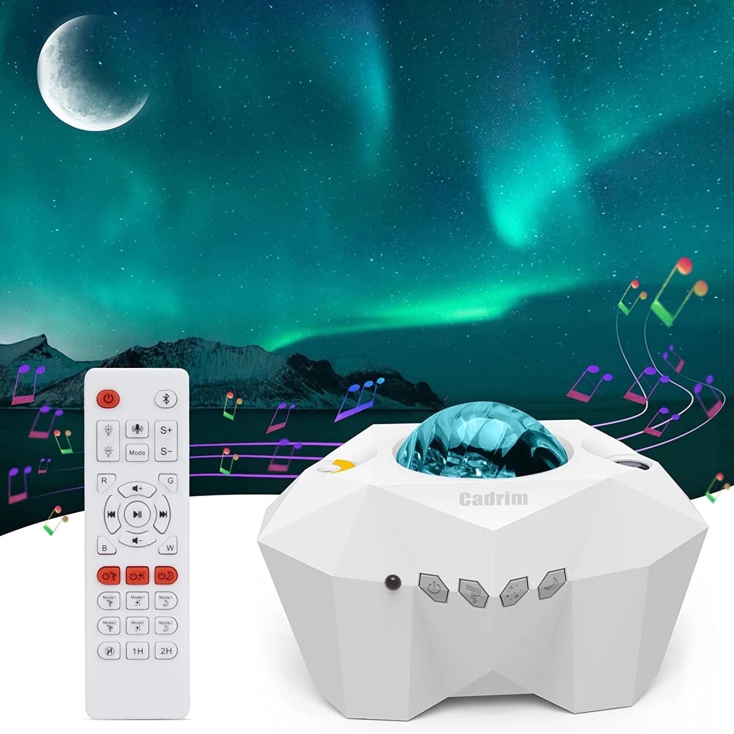 Star Projector with Bluetooth Speaker and Remote, Northern Lights Aurora Projector with Moon and Star, Night Light Projector for Bedroom, Home Theater, Kids Adults Game Room and Parties