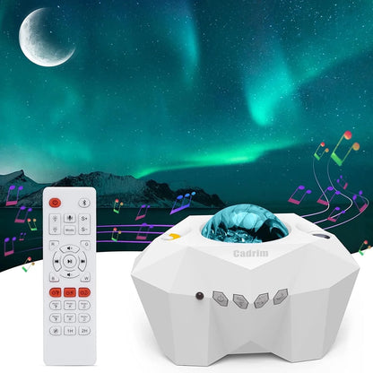 Star Projector with Bluetooth Speaker and Remote, Northern Lights Aurora Projector with Moon and Star, Night Light Projector for Bedroom, Home Theater, Kids Adults Game Room and Parties