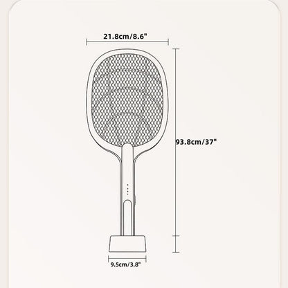 Portable Electric Mosquito Swatter, USB Rechargeable Insect Trap, Mosquito Insecticide, Physically Safe and Harmless, Used to Kill Mosquitoes, Insects and Flies, with a Base Suitable for Rooms, Homes, Offices and Camping