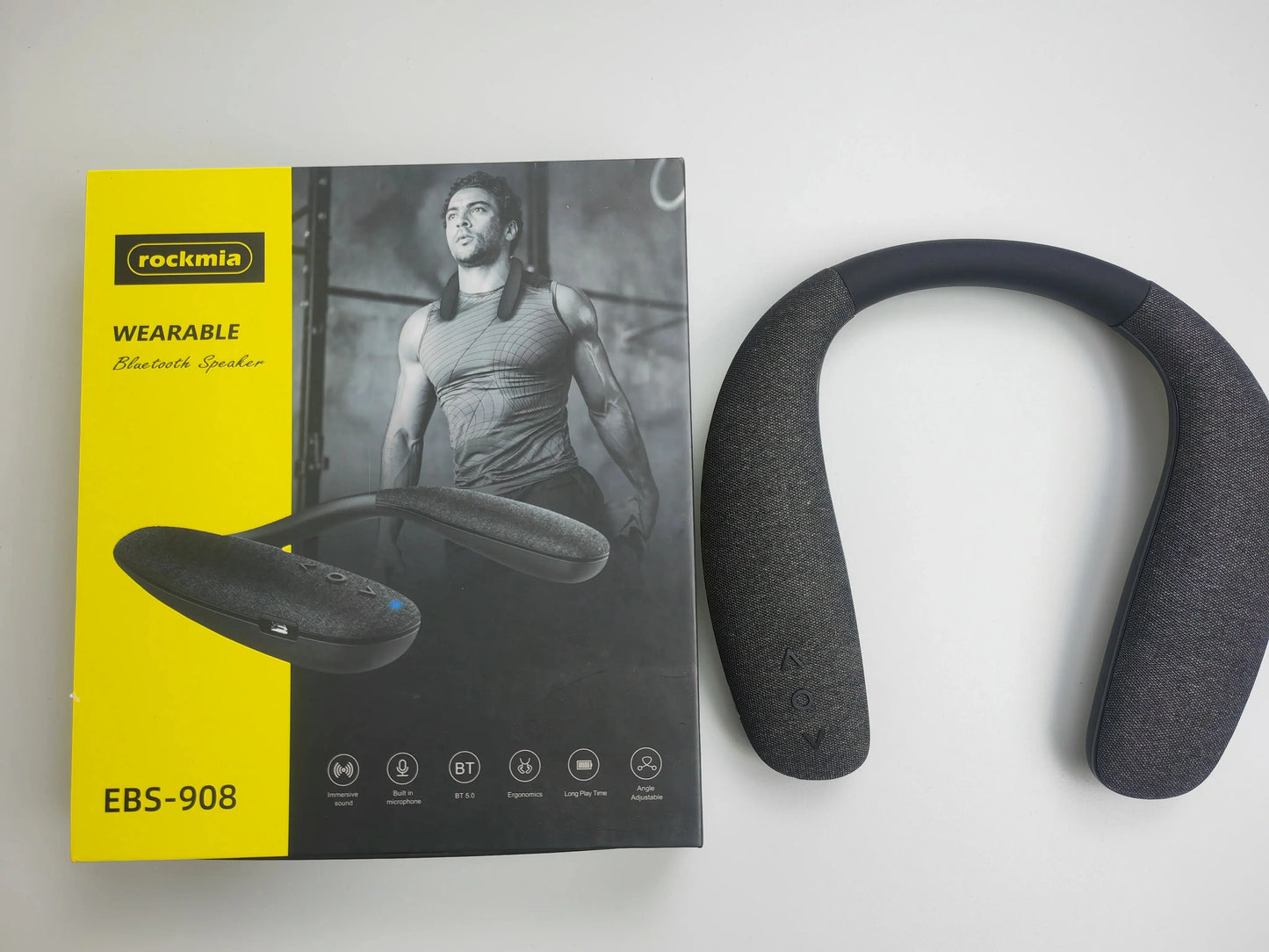 EBS-908 Wireless Bluetooth Speaker Portable Neck Wearable Surround Altavoz with Microphone Bass Neckband Speakers