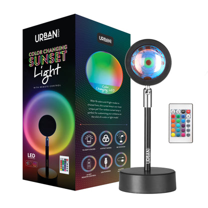 Color Changing LED Sunset Projector Lamp, 10.23" H, Multi-Color Options