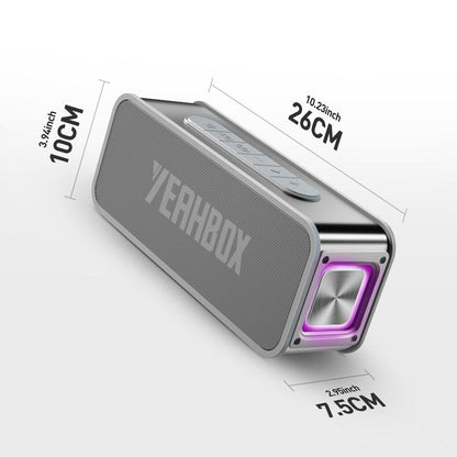 Yeahbox 50W Bluetooth Speaker, IPX6 Waterproof Speaker, Support Bluetooth / Aux / TF Card / U Disk Input, Wireless Speaker with RGB Light TWS Pairing for Home / Outdoor / Travel / Phone / Laptop / Mp3