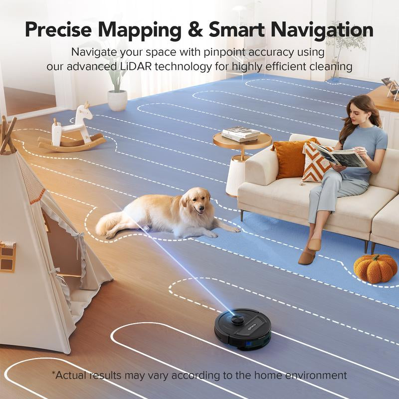 Smart Robot Vacuum and Mop | 5500Pa Suction, Lidar Nav, Alexa & App Control, 120-Min Runtime, Deep Clean Floors & Carpets, Hands-Free & Pet-Friendly
