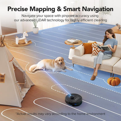 Smart Robot Vacuum and Mop | 5500Pa Suction, Lidar Nav, Alexa & App Control, 120-Min Runtime, Deep Clean Floors & Carpets, Hands-Free & Pet-Friendly