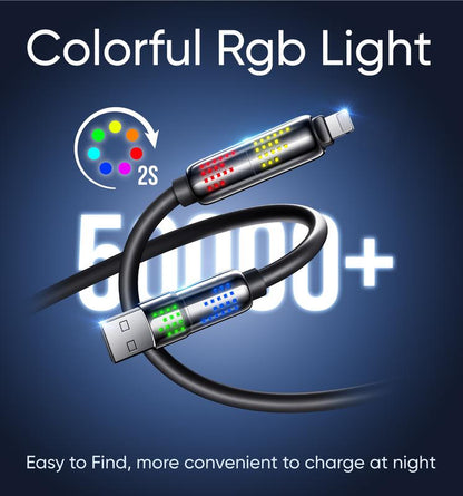 【Tiktokshopbacktoschool】New - MAGIC JOHN 4-In-1 Charging Cable, Super Fast 240W Charging with RGB Light